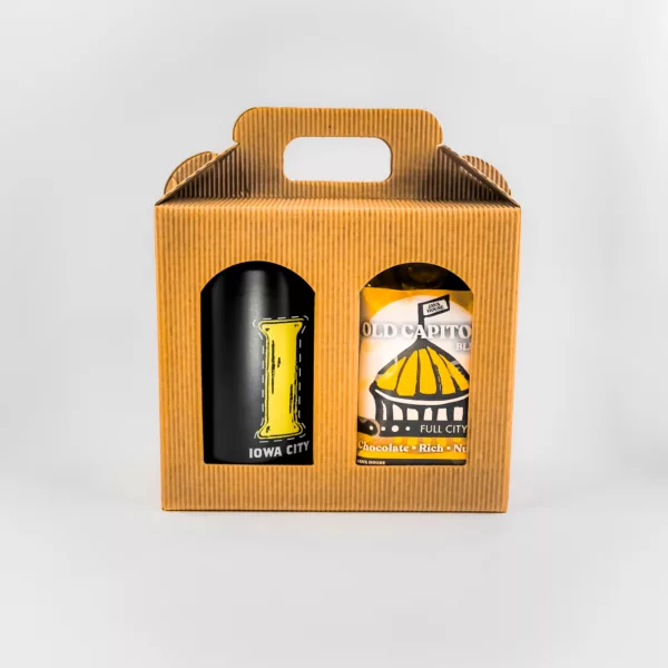 Iowa Old capitol midwest black and gold holiday gift set hawkeye coffee