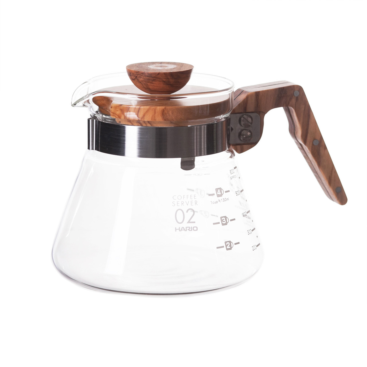 Classic Glass Coffee Pot V60 Dripper Wooden Handle Pour Over - Drip Kettle
