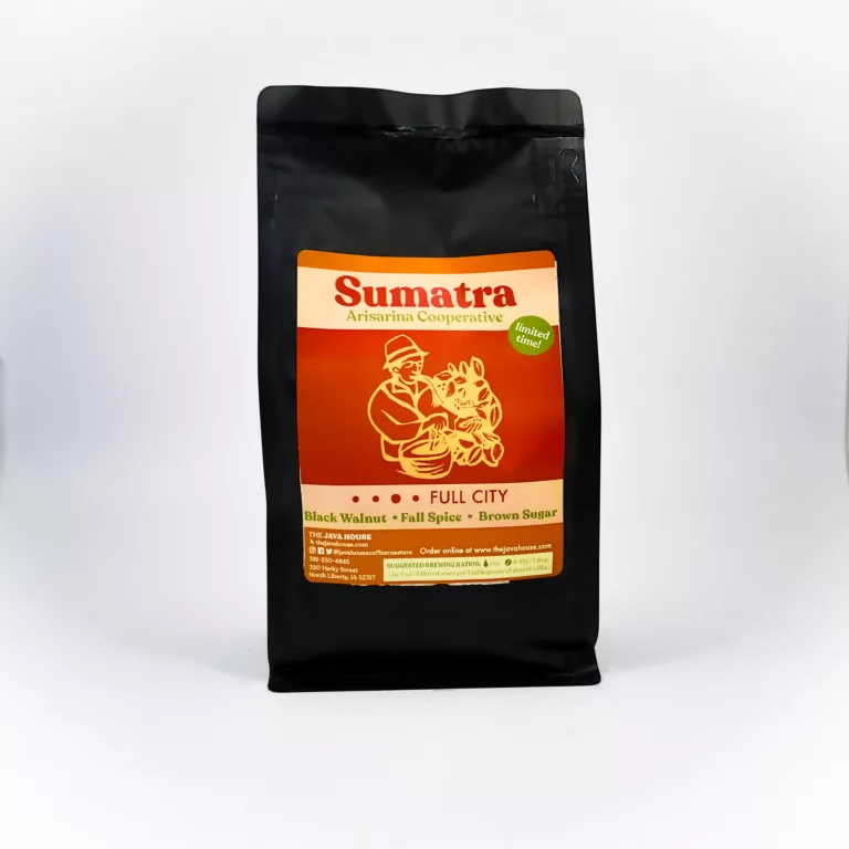 sumatra artisan blend full city medium roast coffee beans in whole drip ground